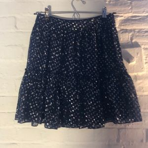 NEW kate spade metallic star silk skirt